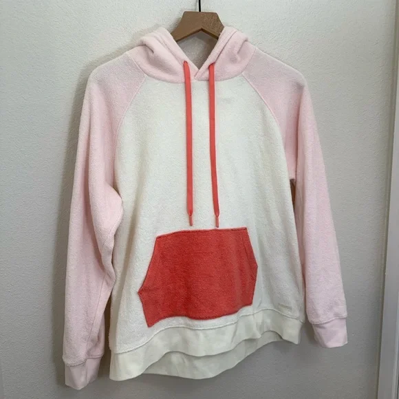 Outerknown Hightide Color Block Hoodie Sunset Blush Large - Picture 2 of 8